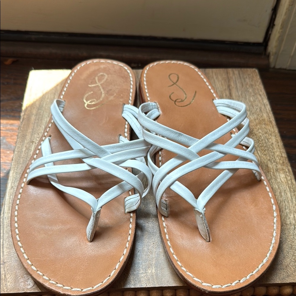 Sam Edelman White Leather Sandals